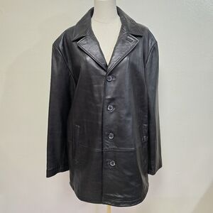 Merona Leather Trench Coat Size Large